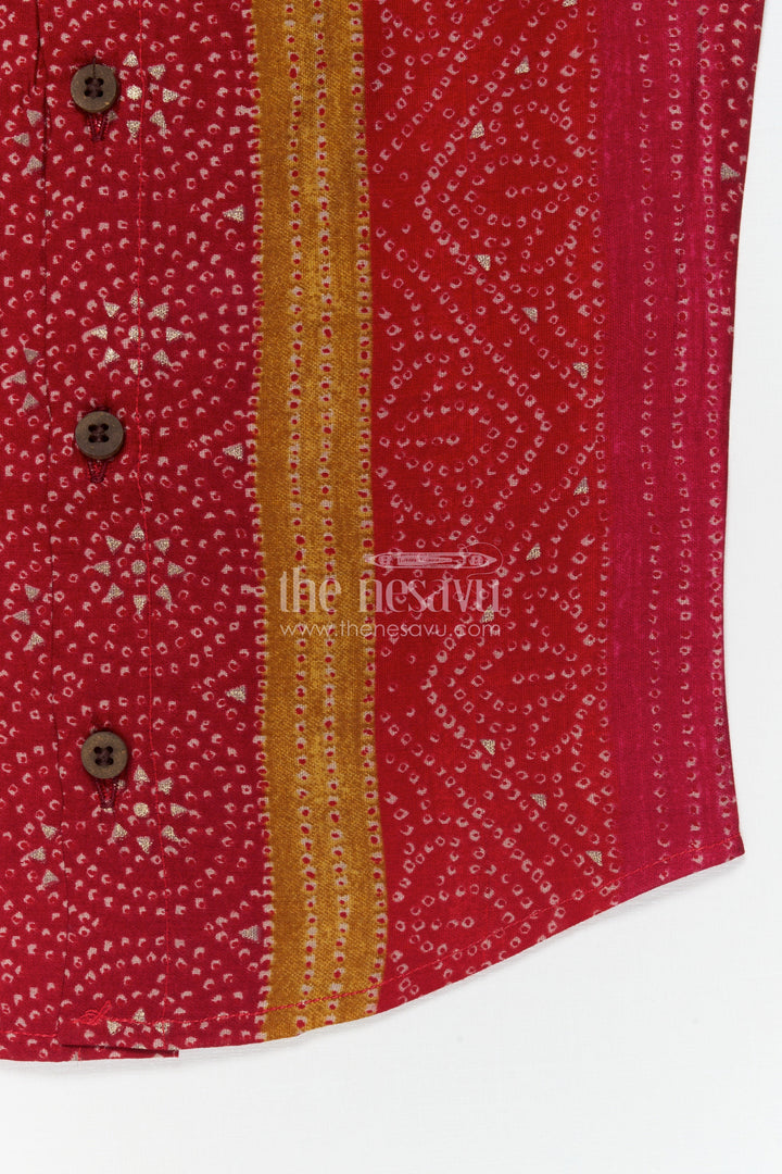 The Nesavu Baby Jablas Traditional Printed Jabla Top for Baby Girls’ Festive Moments and Homewear Nesavu 10 (NB) / Pink / Viscose Silk IF043A-10 Nesavu traditional printed baby jabla in modal silk with foil detailing – great for festivals and daily wear