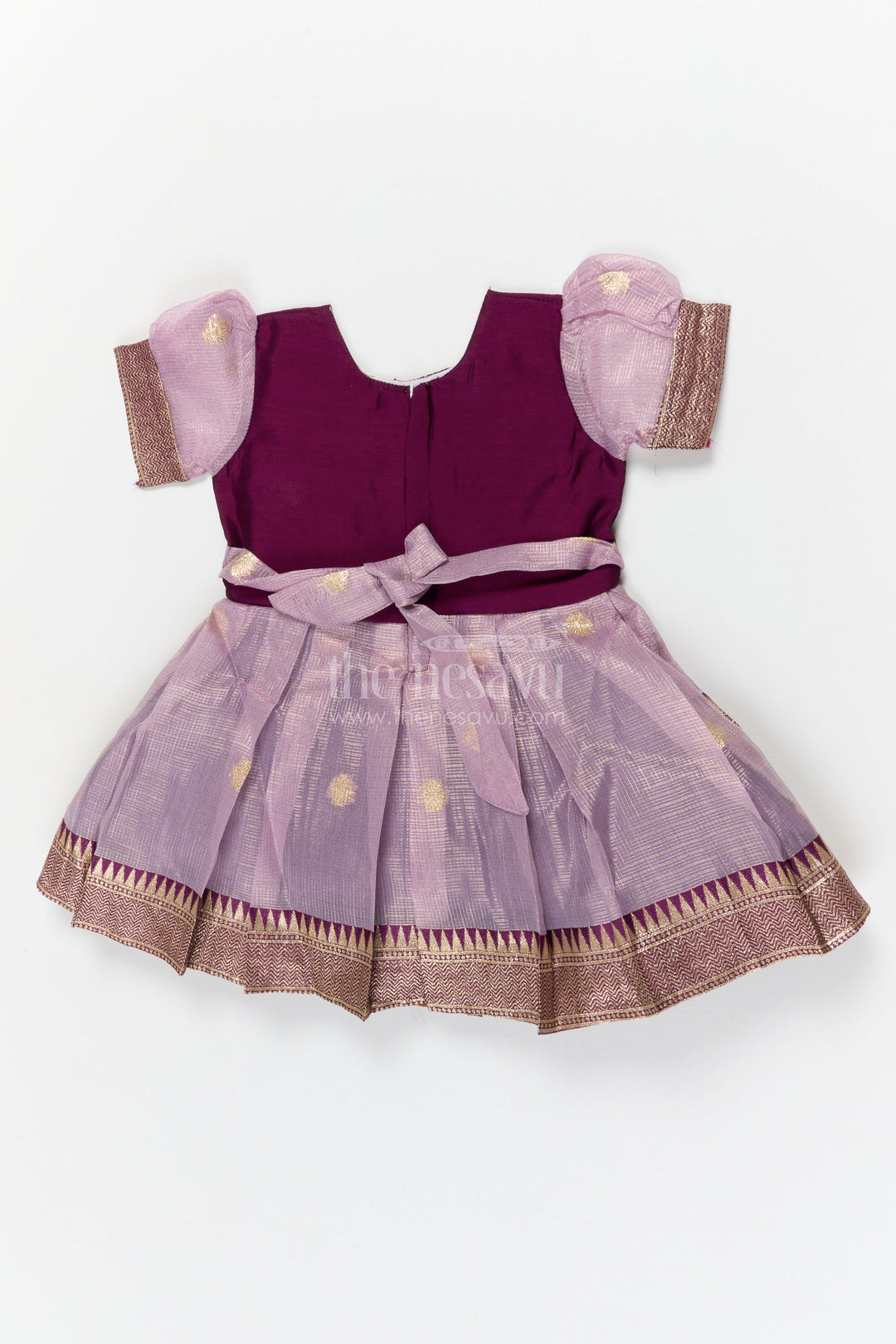 The Nesavu Silk Frock Traditional Silk Frock for Baby Girls’ Naming Ceremony and Festive Events Nesavu Nesavu silk frock for baby girls with zari border – perfect for naming ceremonies and festive functions