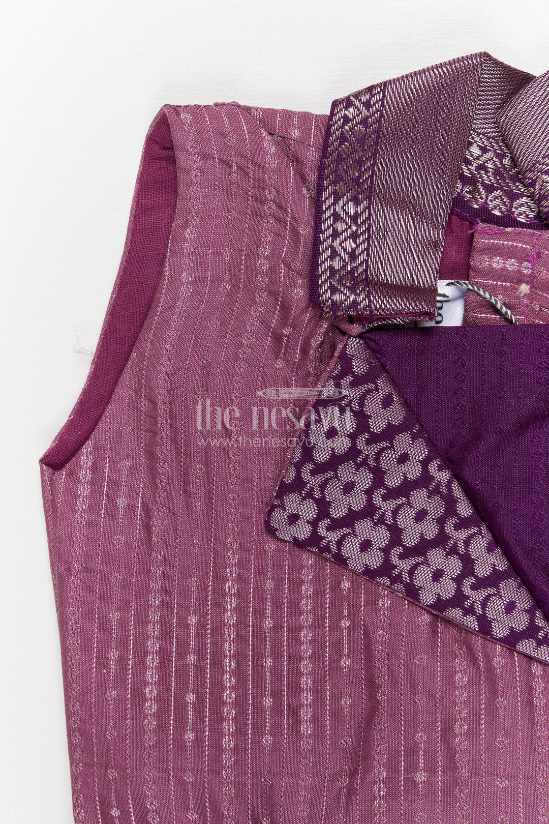 The Nesavu Girls Kanchi Silk Frock Traditional Silk Frock for Girls for Weddings and Cultural Events Nesavu Nesavu traditional silk frock for girls with zari woven skirt and collar for festive occasions