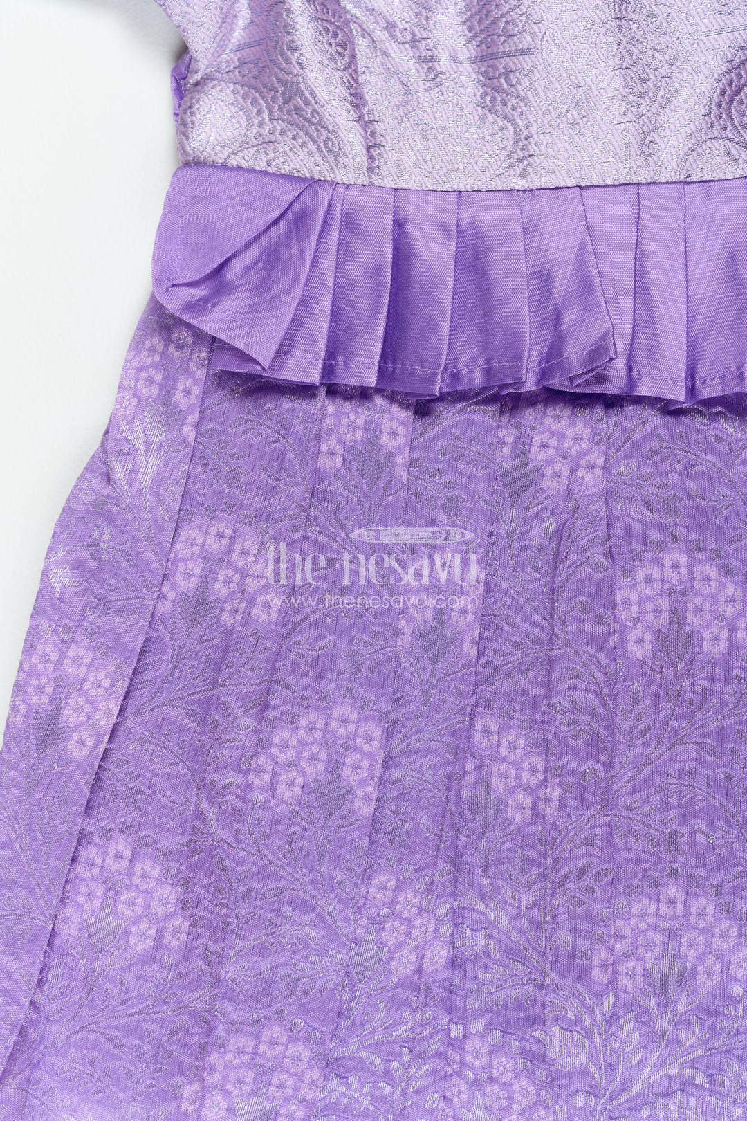 The Nesavu Girls Kanchi Silk Frock Traditional Silk Frock in Purple for Milestone Days Nesavu Nesavu Traditional Silk Frock In Purple For Parties And Memorable