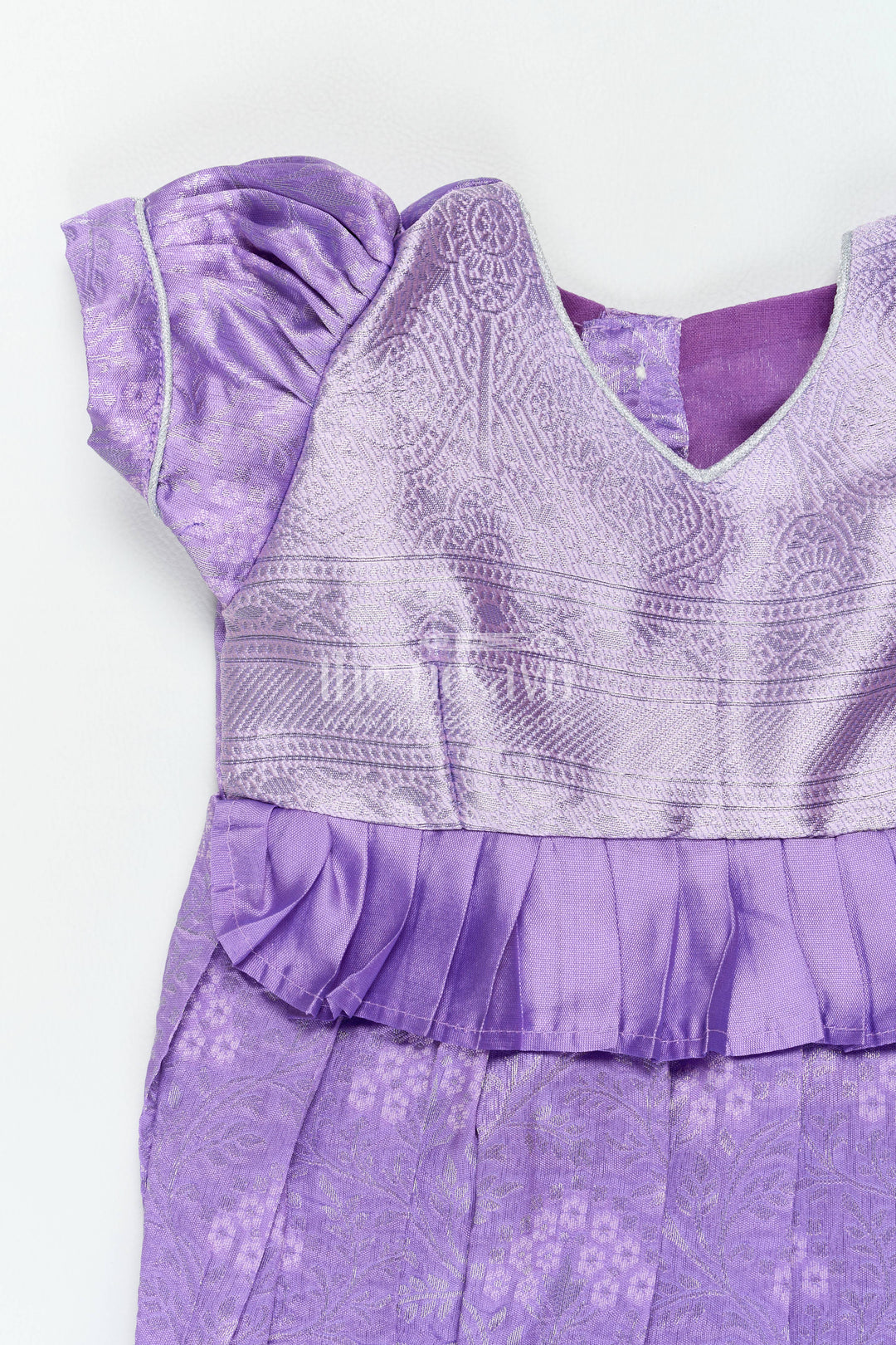 The Nesavu Girls Kanchi Silk Frock Traditional Silk Frock in Purple for Milestone Days Nesavu Nesavu Traditional Silk Frock In Purple For Parties And Memorable