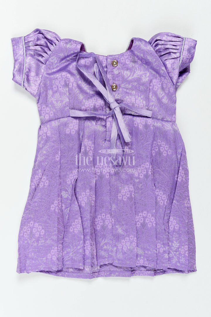 The Nesavu Girls Kanchi Silk Frock Traditional Silk Frock in Purple for Milestone Days Nesavu Nesavu Traditional Silk Frock In Purple For Parties And Memorable