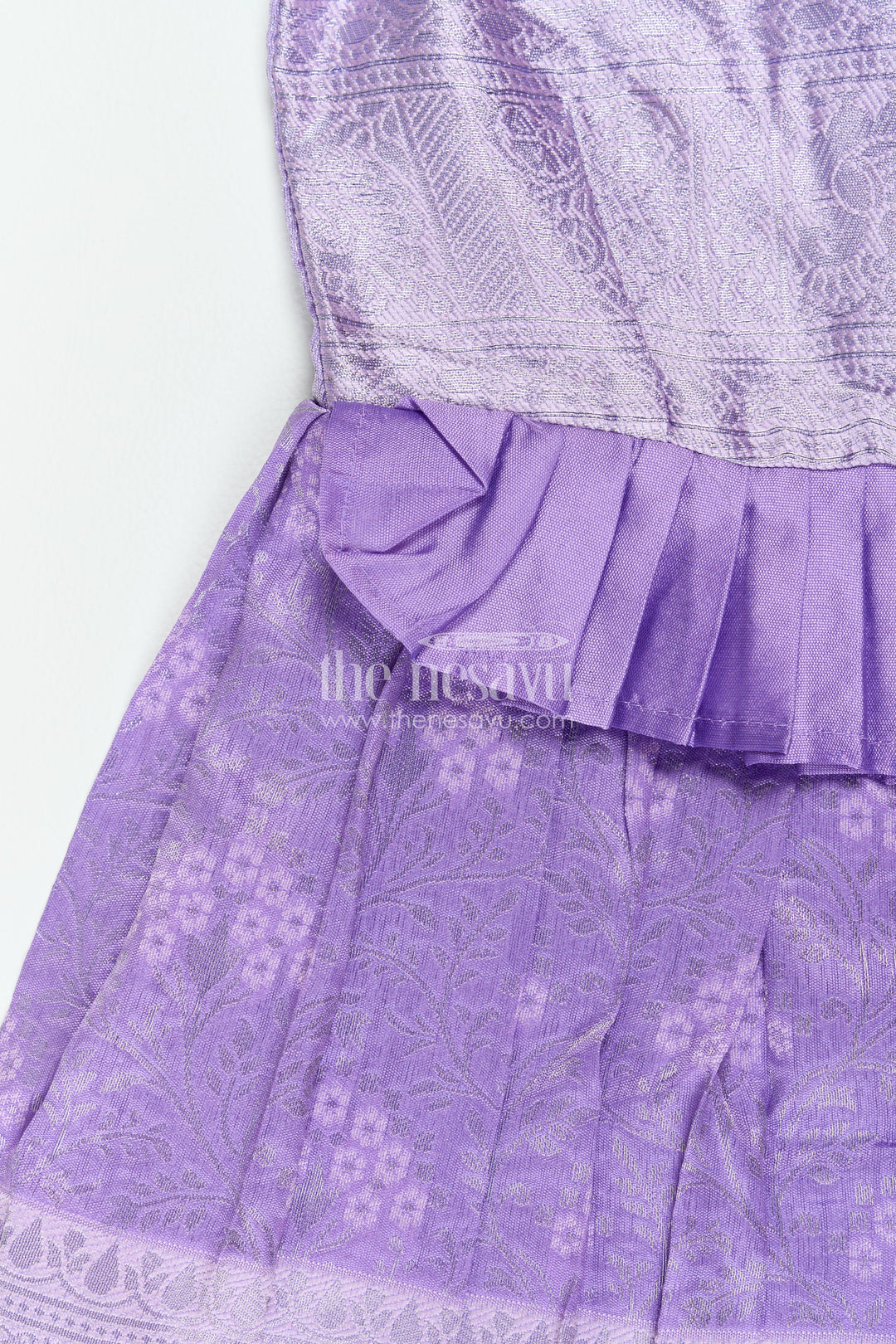 The Nesavu Girls Kanchi Silk Frock Traditional Silk Frock in Purple for Milestone Days Nesavu Nesavu Traditional Silk Frock In Purple For Parties And Memorable