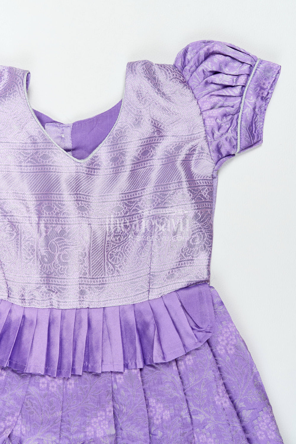 The Nesavu Girls Kanchi Silk Frock Traditional Silk Frock in Purple for Milestone Days Nesavu Nesavu Traditional Silk Frock In Purple For Parties And Memorable