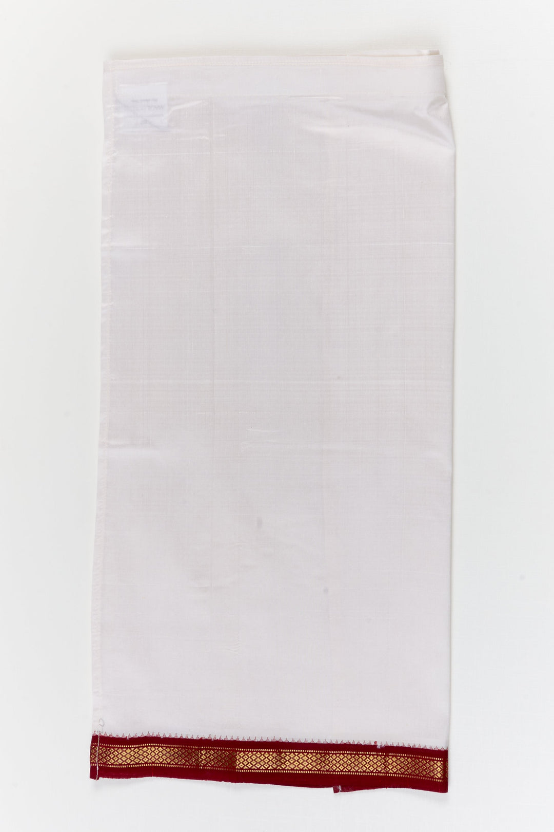 The Nesavu Pure Silk Vesti Traditional Silk Veshti for Baby Boys and Toddlers Nesavu 20 (3Y) / White / Pure Silk D068D-20 Nesavu traditional silk veshti for baby boys and toddlers for festive and ethnic occasions