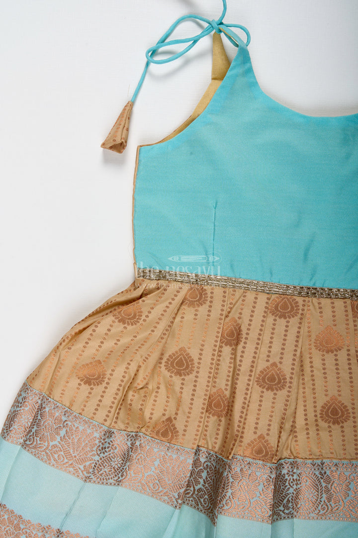 The Nesavu Tie-up Frock Traditional Tie-Up Frock for Baby Girls in Kanchi Silk Ideal for Festivals Nesavu Nesavu Traditional Tie-Up Baby Girl Frock In Semi Silk Ethnic Dress For Festive Celebrations