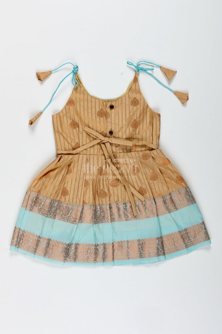 The Nesavu Tie-up Frock Traditional Tie-Up Frock for Baby Girls in Kanchi Silk Ideal for Festivals Nesavu Nesavu Traditional Tie-Up Baby Girl Frock In Semi Silk Ethnic Dress For Festive Celebrations