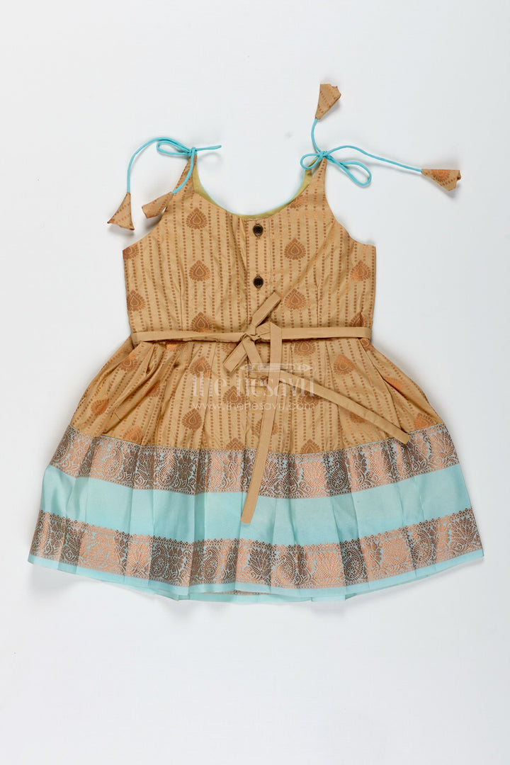 The Nesavu Tie-up Frock Traditional Tie-Up Frock for Baby Girls in Kanchi Silk Ideal for Festivals Nesavu Nesavu Traditional Tie-Up Baby Girl Frock In Semi Silk Ethnic Dress For Festive Celebrations