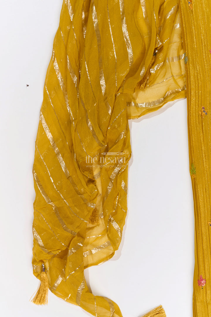 The Nesavu Girls Sharara / Plazo Set Trendy Beautiful Kurti Plazo Set for Girls with Embroidered Georgette and Mirror Work Nesavu Trendy Beautiful Kurti Plazo Set Girls Embroidered Georgette Mirror Work | The Nesavu