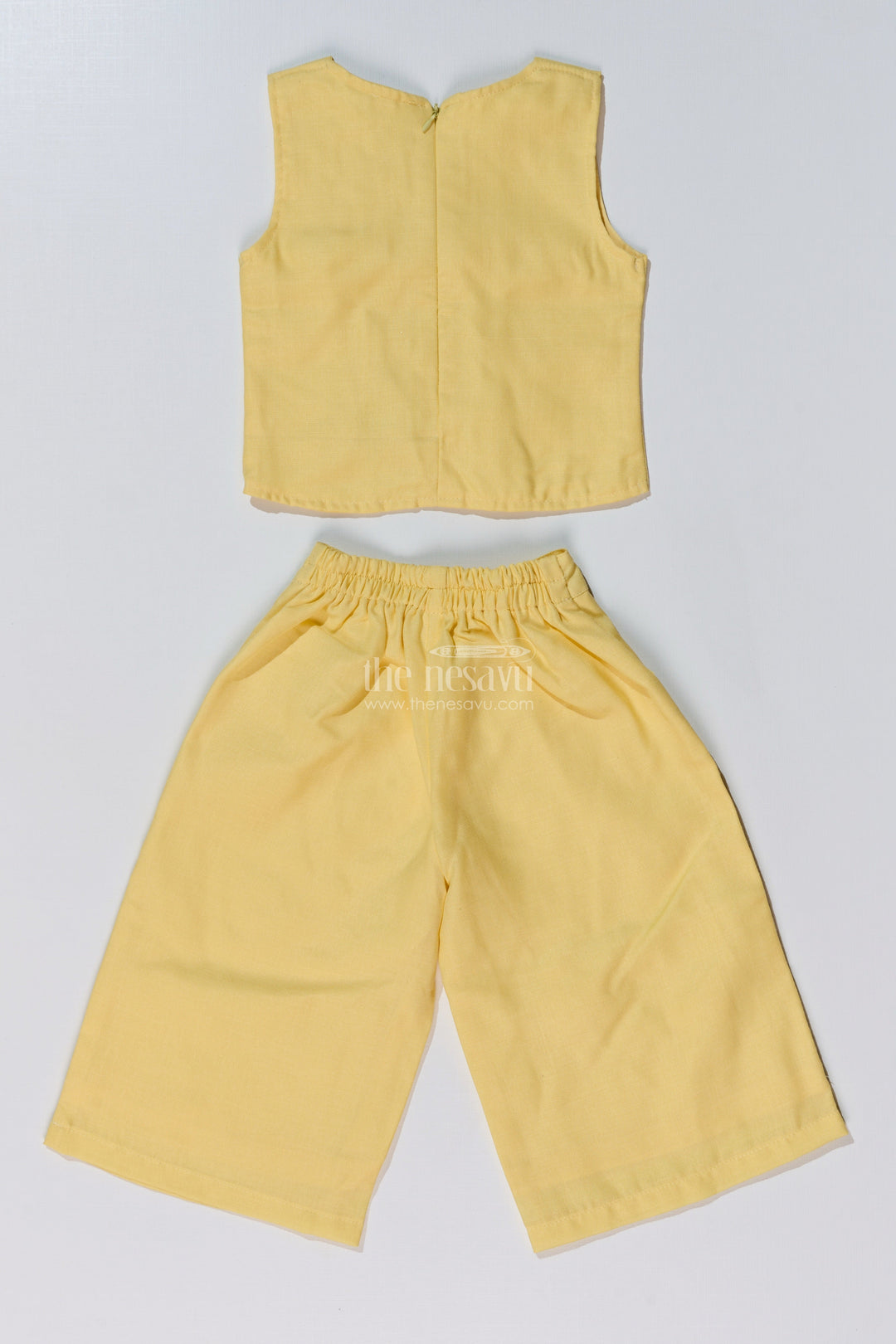 The Nesavu Girls Co-Ord Sets Trendy Casual Summer Outfits for Girls with Floral Embroidery and Wide-Leg Plazo Nesavu Trendy Casual Summer Outfits Girls Floral Embroidery Wide-Leg Plazo | The Nesavu