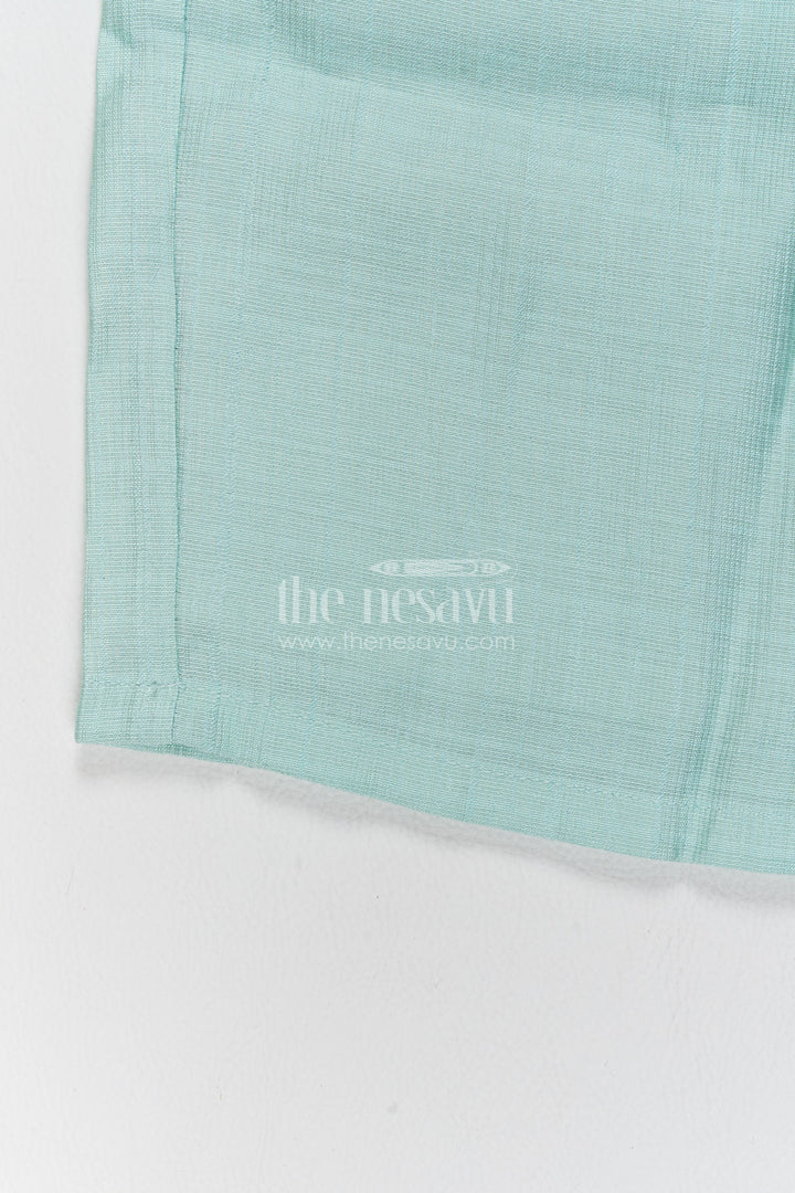 The Nesavu Girls Casual Set Two Piece Co Ord Set for Girls in Turquoise with an Occasion Ready Finish Nesavu Nesavu Two Piece Co Ord Set For Girls In Turquoise With Floral