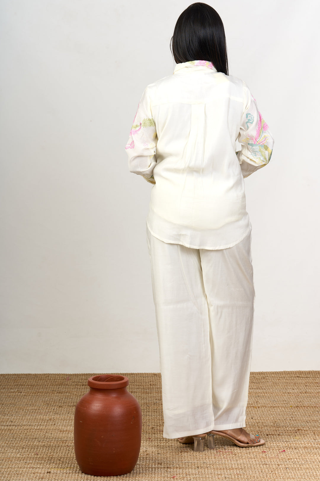 The Nesavu Womens Co-Ord Sets Two Piece Co Ord Set for Women with Subtle Embroidery and Classic Fit Nesavu Two Piece Cotton Co Ord Set Women Subtle Embroidery Classic Fit | The Nesavu