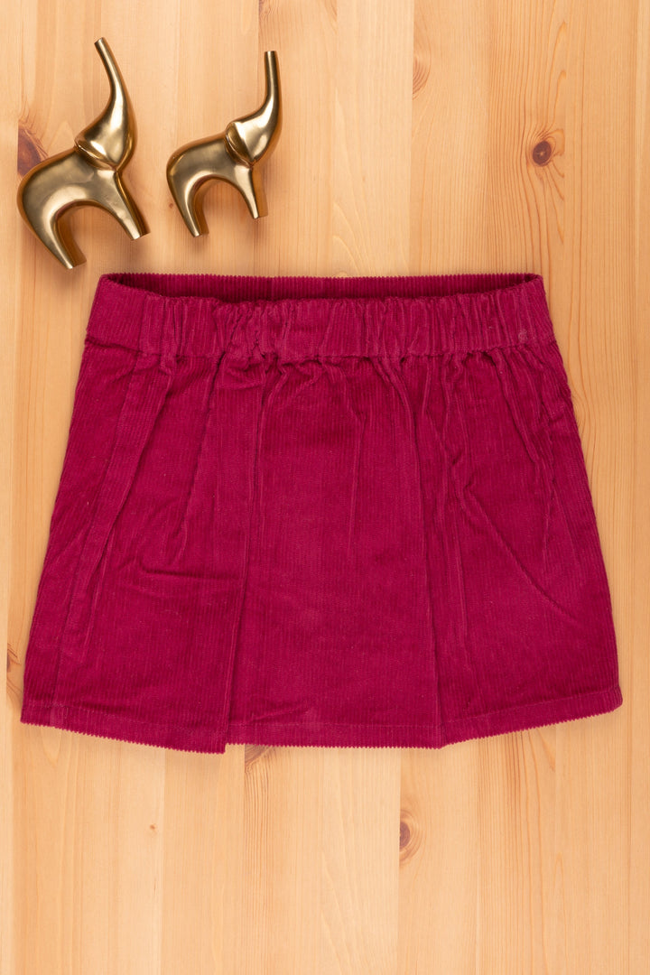 The Nesavu Girls Skirt Versatile Girls Skirts Playful and Pretty psr silks Nesavu 22 (4Y) / Maroon LSK002B