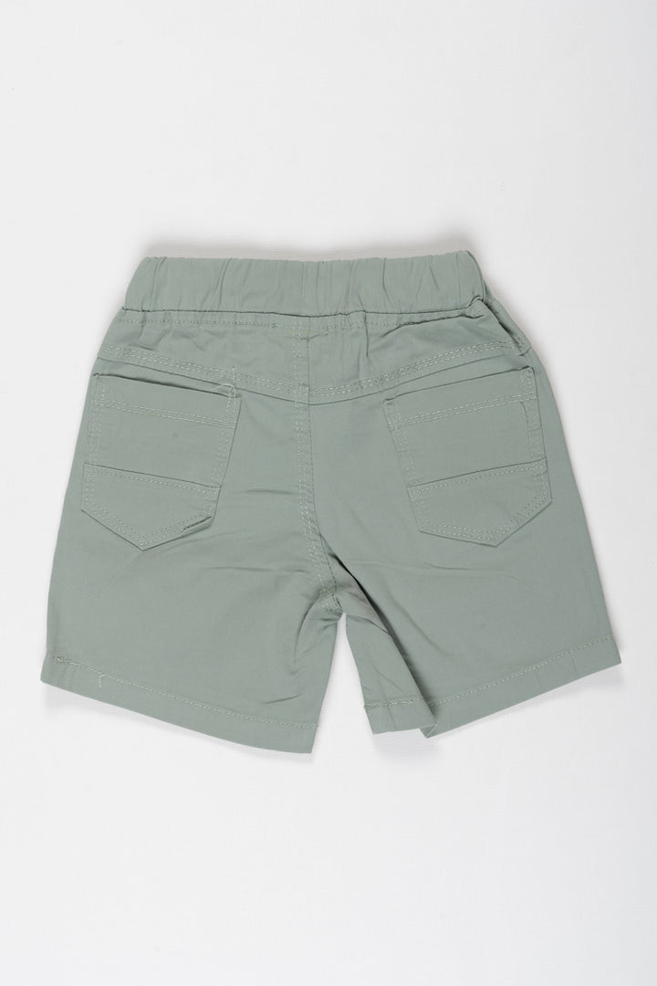 The Nesavu Boys Shorts Versatile Slate Grey Boys Cotton Shorts Nesavu Boys Slate Grey Cotton Shorts with Emblem | Versatile  Comfortable | The Nesavu