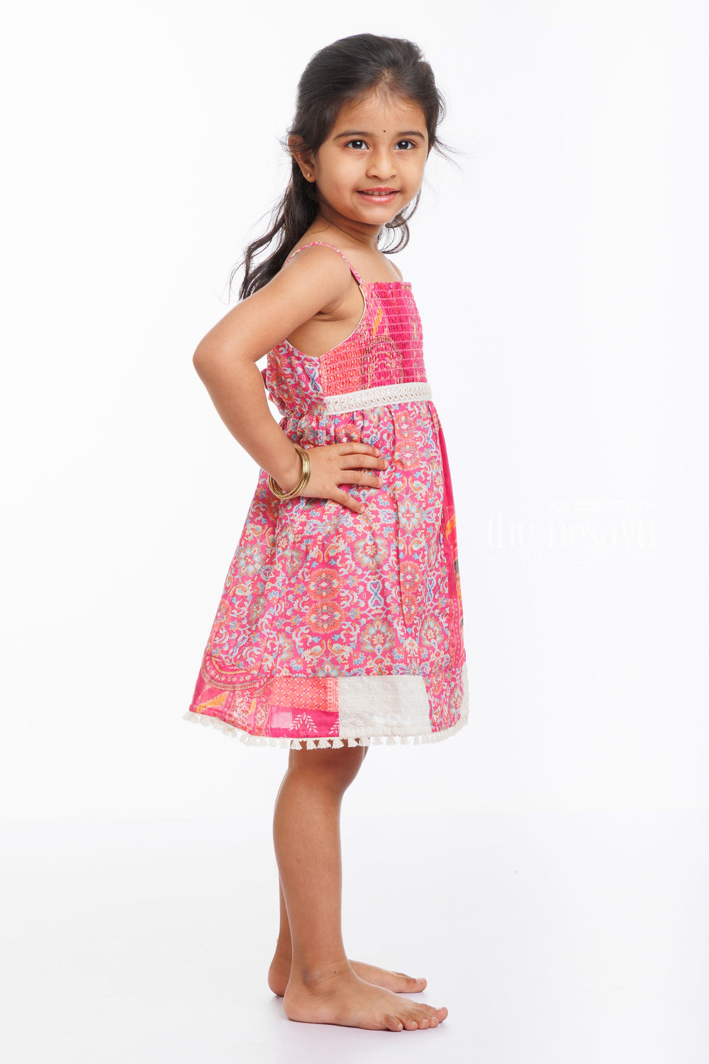 The Nesavu Baby Cotton Frocks Vibrant Boho-Inspired Floral Cotton Dress for Toddlersplayful & Elegant Nesavu Girls Cotton Floral Bohemian Dress  Comfort Meets Boho Chic Toddlers  The Nesavu