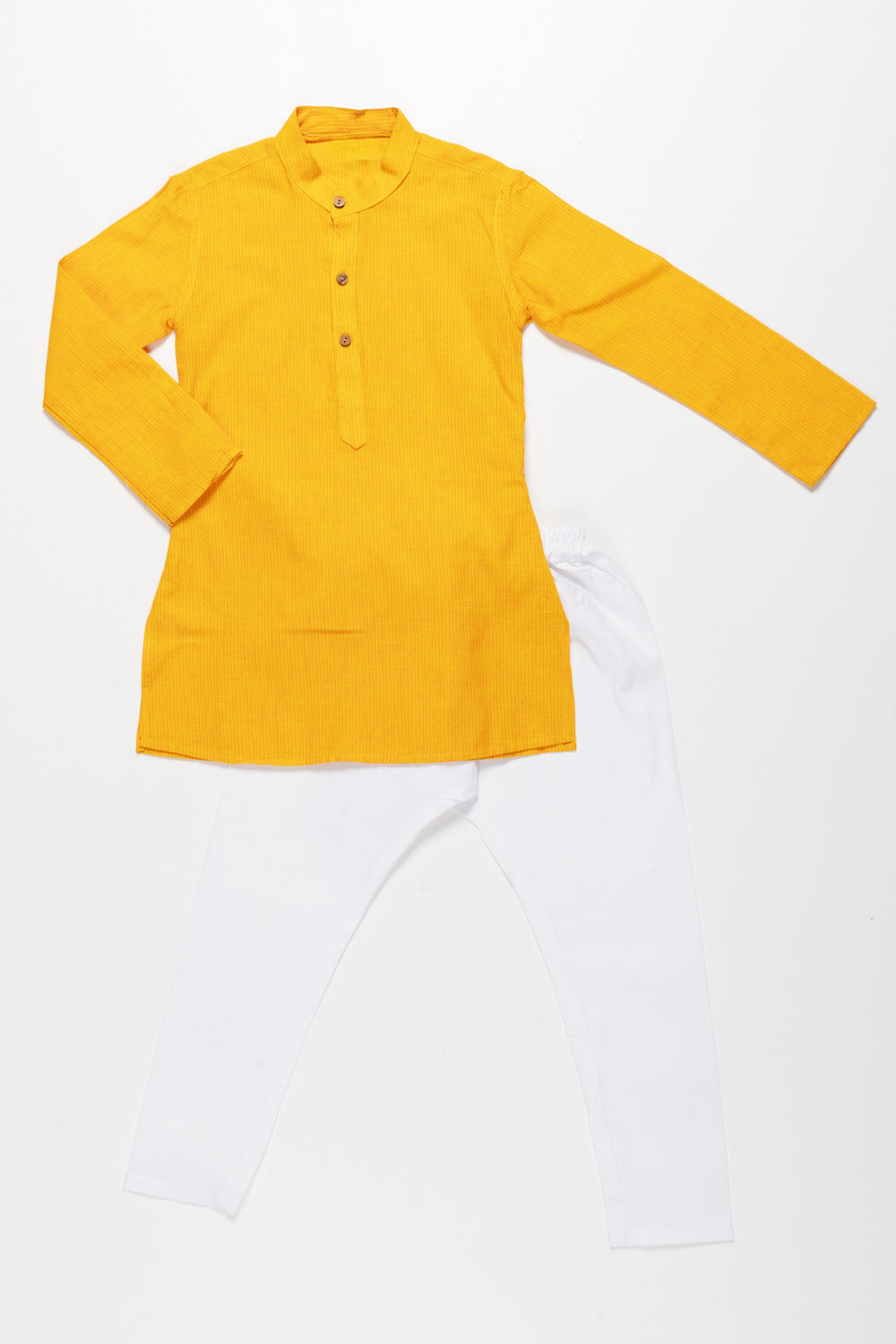 The Nesavu Boys Kurtha Set Vibrant Yellow Kurta with White Pajama Set for Kids - Traditional Festive Wear Nesavu 16 (1Y) / Yellow BES49-16 Vibrant Yellow Kurta with White Pajama Set for Kids | Traditional Festive Wear | The Nesavu