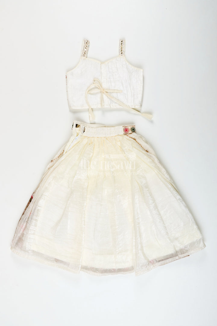 The Nesavu Girls Lehenga Choli Viscose Silk Lehenga Choli Set for Girls with Yoke Detailing for Ethnic Parties Nesavu Nesavu girls lehenga choli designer yoke viscose silk  ideal ethnic birthdays weddings