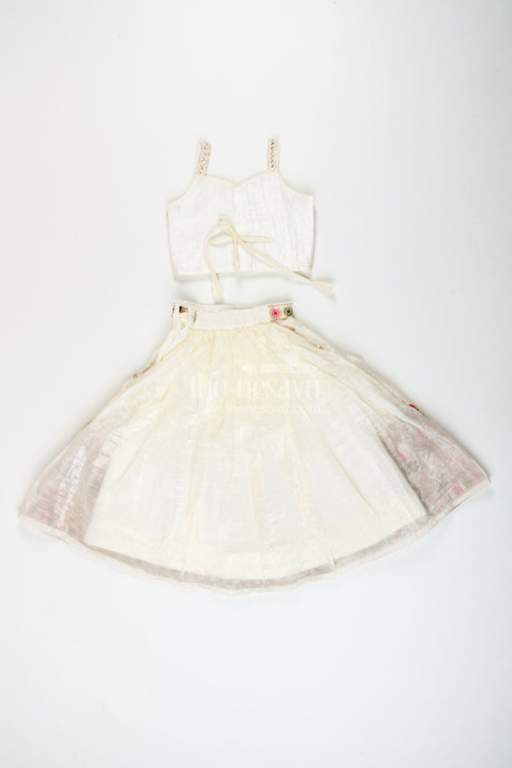 The Nesavu Girls Lehenga Choli Viscose Silk Lehenga Choli Set for Girls with Yoke Detailing for Ethnic Parties Nesavu Nesavu girls lehenga choli designer yoke viscose silk  ideal ethnic birthdays weddings