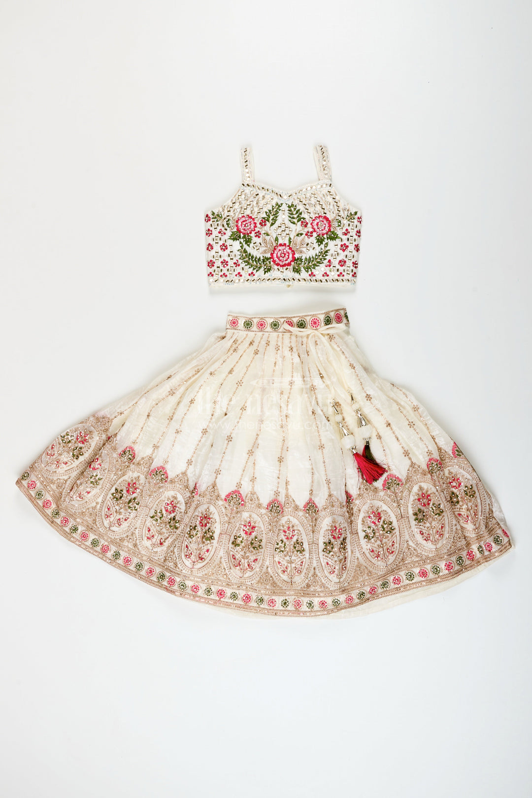 The Nesavu Girls Lehenga Choli Viscose Silk Lehenga Choli Set for Girls with Yoke Detailing for Ethnic Parties Nesavu Nesavu girls lehenga choli designer yoke viscose silk  ideal ethnic birthdays weddings