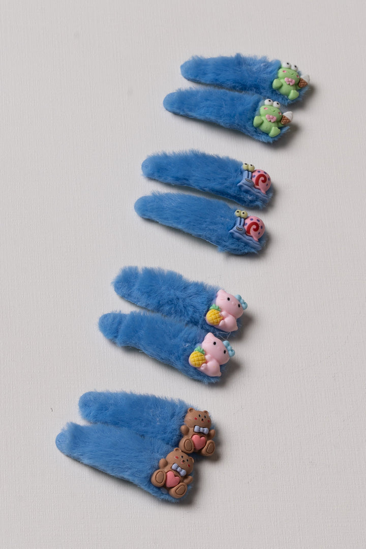 The Nesavu Tick Tac Clip Whimsical Blue Furry Character Hair Clip Nesavu Fun Blue Furry Character Hair Clip | Cute Stylish Accessory | The Nesavu