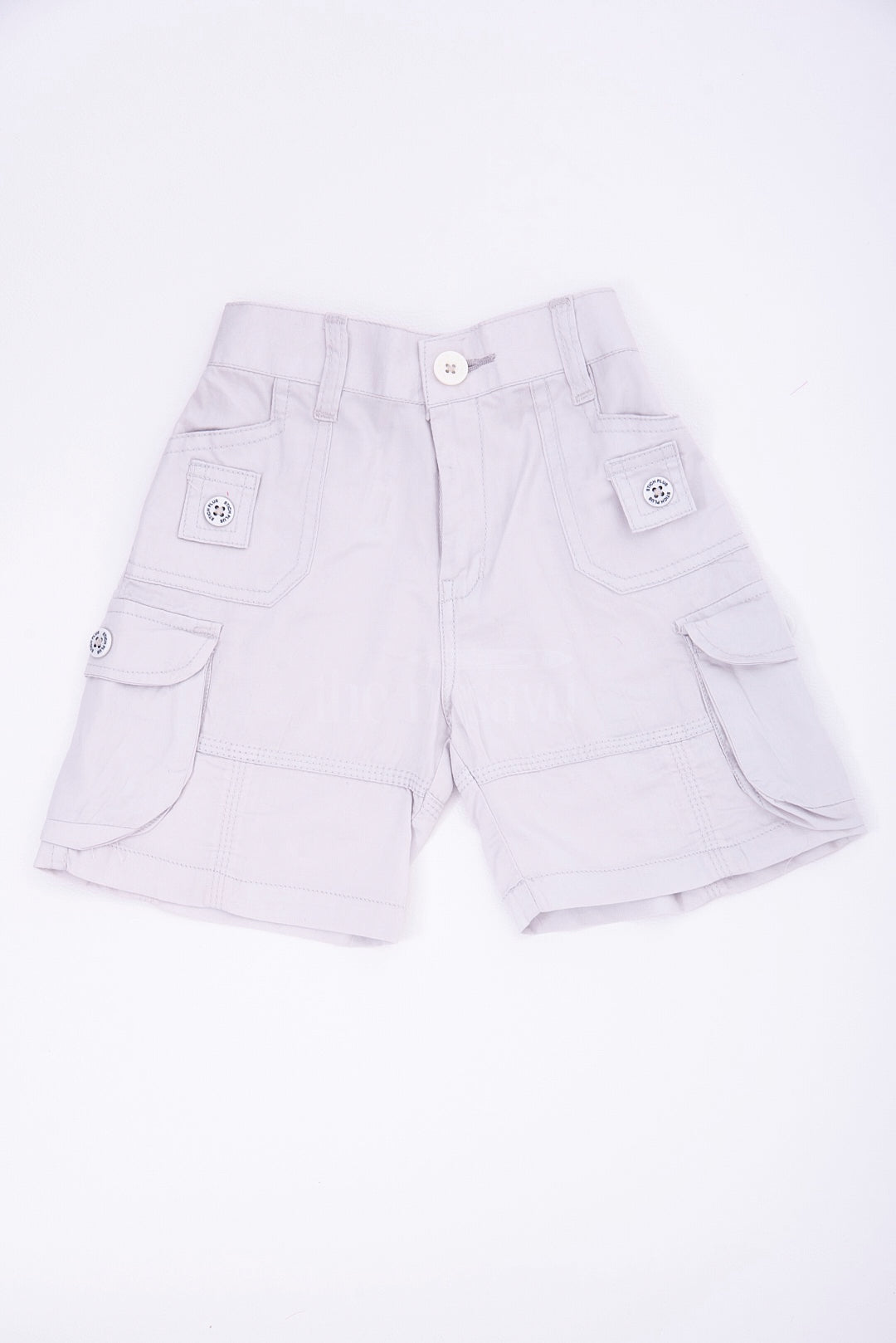 The Nesavu Boys Shorts White Cargo Cotton Boys Bermuda Shorts Nesavu 16 (1Y) / White BWS004B-16 White Cargo Cotton Boys Bermuda Shorts with Elastic Waist