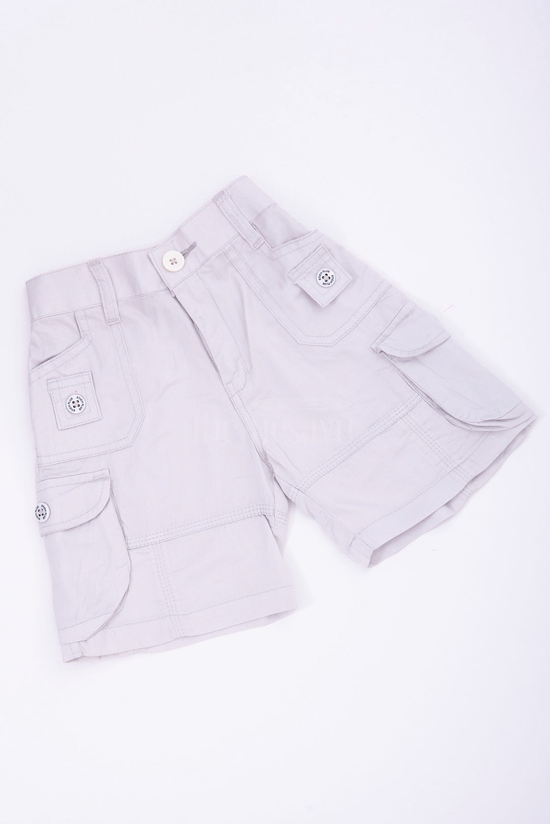 The Nesavu Boys Shorts White Cargo Cotton Boys Bermuda Shorts Nesavu White Cargo Cotton Boys Bermuda Shorts with Elastic Waist