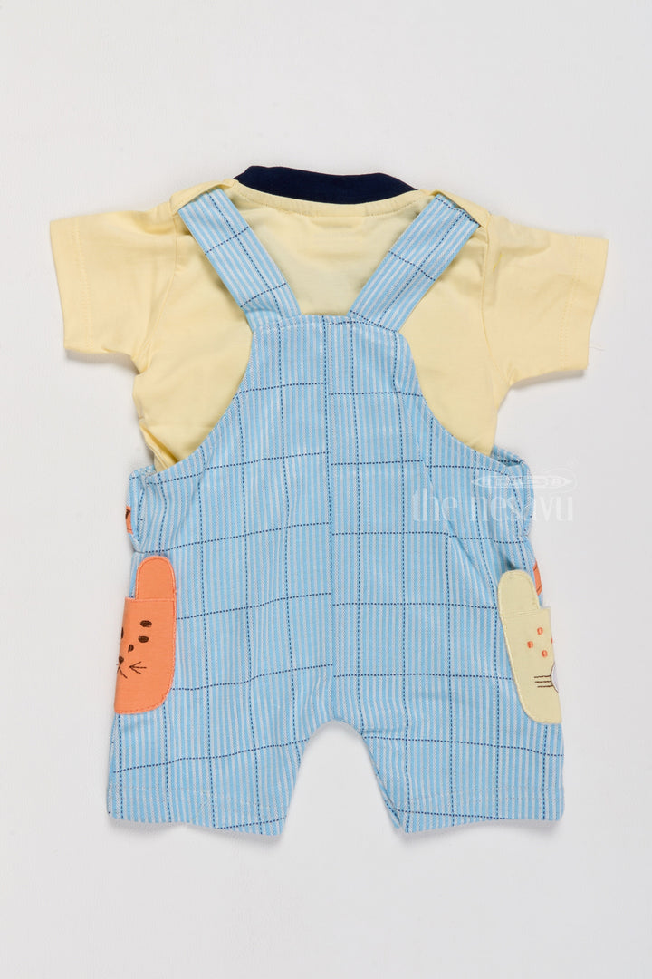 The Nesavu Baby Casual Sets Winter Clothes Newborn Blue Jungle Theme Dungaree with Yellow T-Shirt Nesavu Winter Clothes Newborn Blue Jungle Theme Dungaree Yellow T-Shirt | The Nesavu