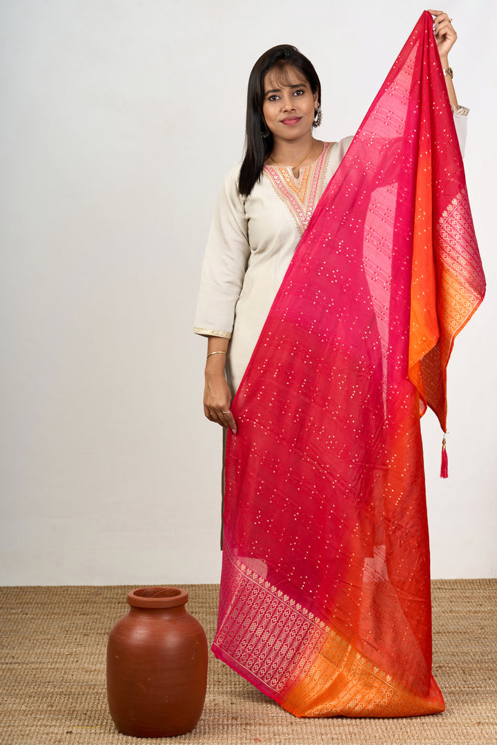 The Nesavu Womens Straight Suit Sets Women’S Festival Fashion in Ivory Art Silk with Embellished Dupatta Nesavu Ivory Art Silk Womens Festival Fashion Kurta Set Vibrant Embellished Dupatta | The Nesavu