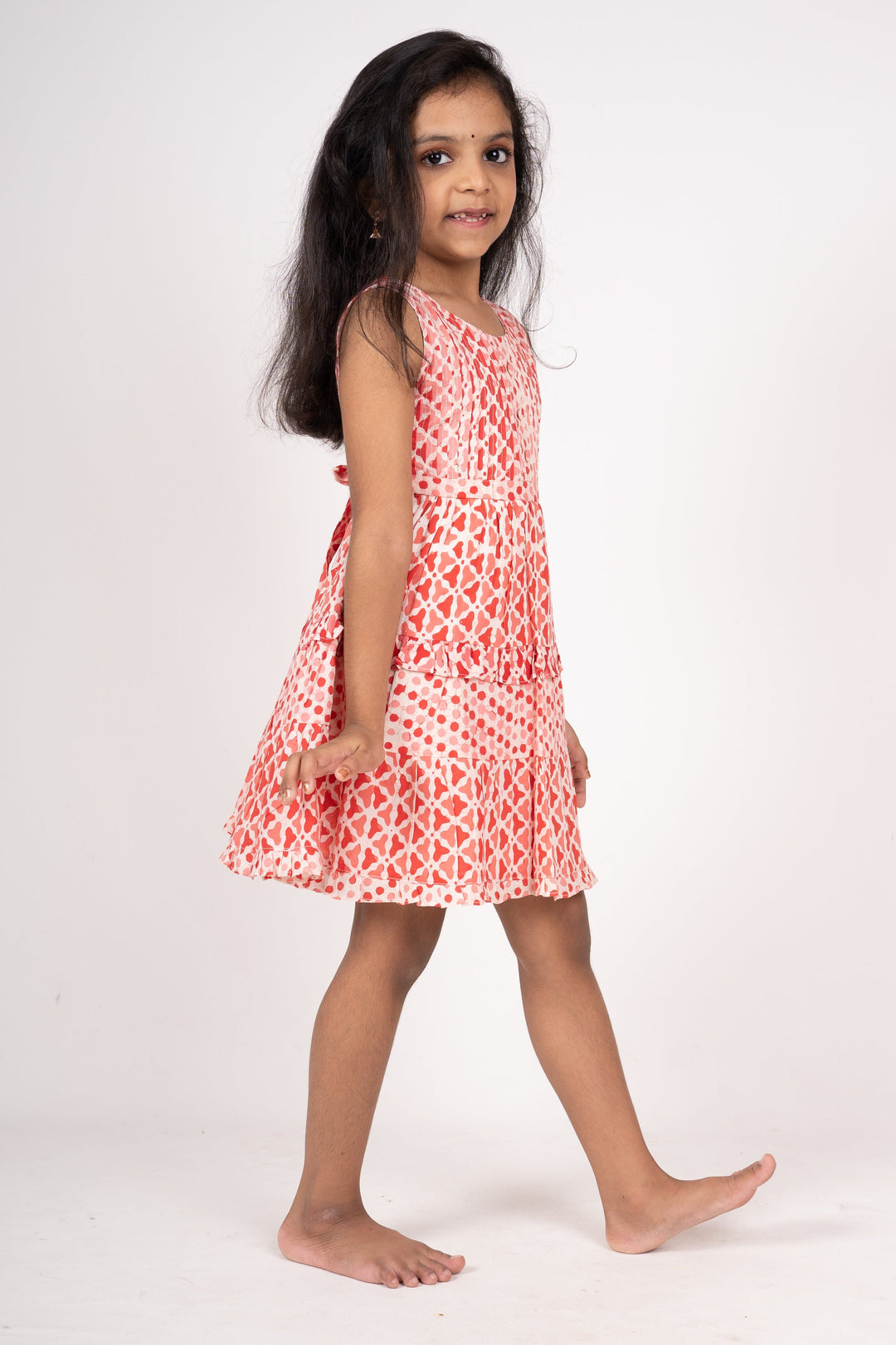 The Nesavu Frocks & Dresses Casual Baby Girls Soft Cotton With Pin-Tucked Yoke psr silks Nesavu