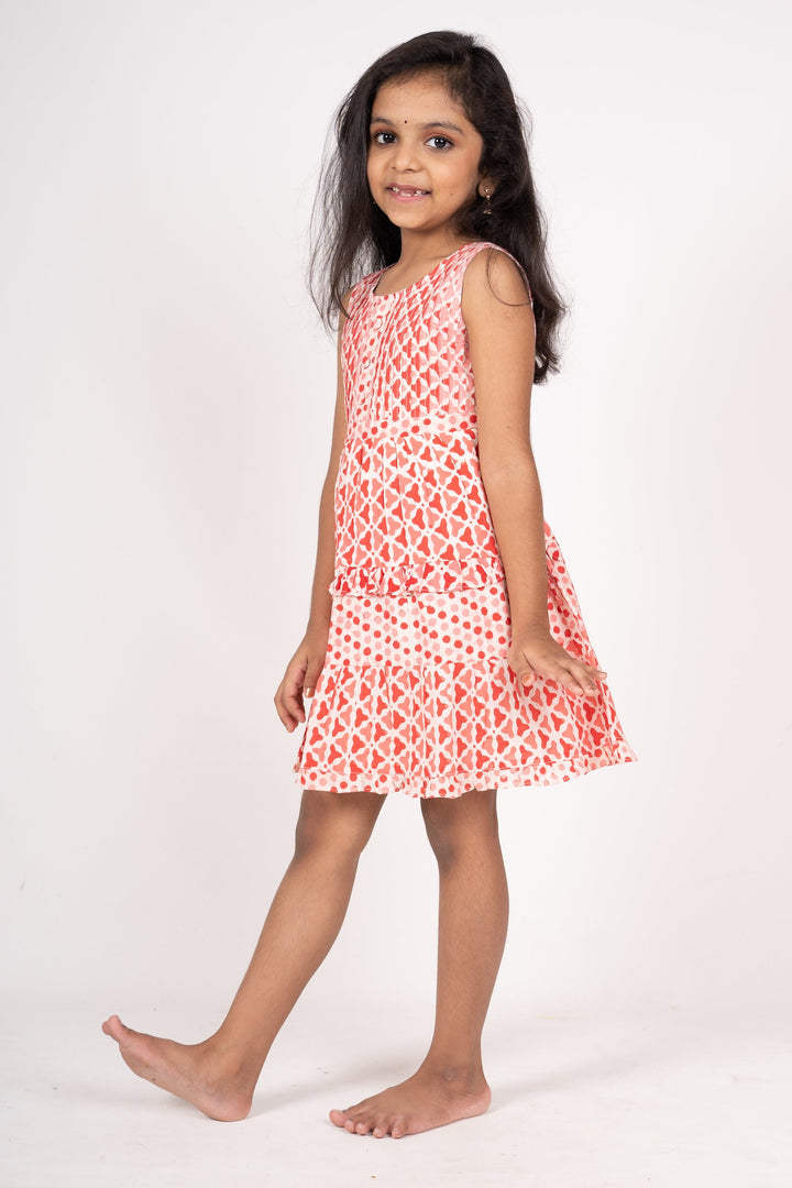 The Nesavu Frocks & Dresses Casual Baby Girls Soft Cotton With Pin-Tucked Yoke psr silks Nesavu