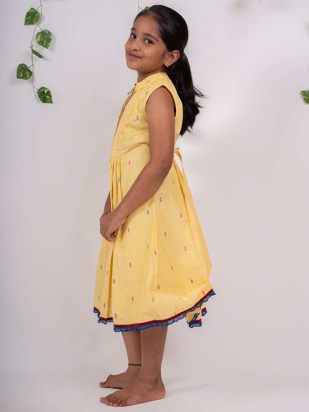 The Nesavu Frocks & Dresses Chanderi Cotton Frock with Pleated Front psr silks Nesavu