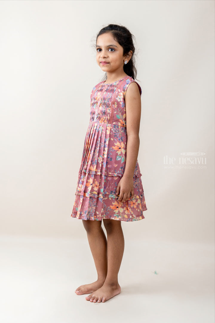 The Nesavu Frocks & Dresses Digital Printed Cambric Cotton A Line Casual Frock For Kids Girls psr silks Nesavu