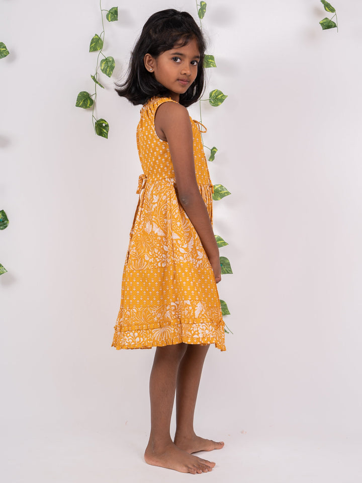 The Nesavu Frocks & Dresses Jaipur Hand Blocked Printed Summer Casual Frocks psr silks Nesavu