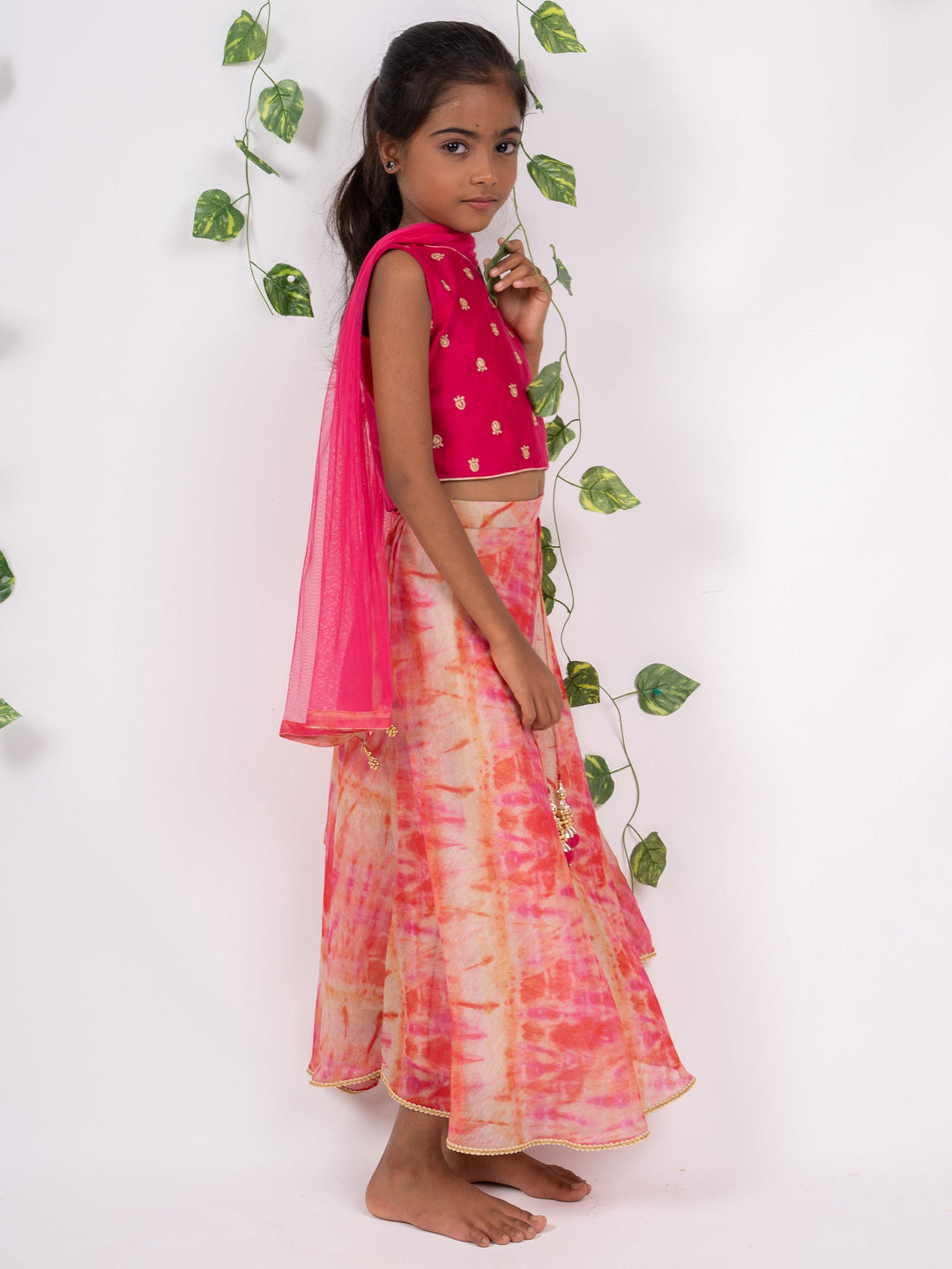 The Nesavu Lehenga & Ghagra Red Pattu Lehenga With Embroidery Crop Top And Skirt psr silks Nesavu